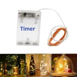 3AA Battery Operated 2M 20 LEDs Luces Lights Copper Wire Timer Christmas Party Decoration Garland Fairy Light Strings for Home