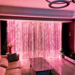 Valentine's Day Decor Pink Curtain Lights Garland USB Power Fairy Lights Festoon with Remote New Year Garland Led Lights