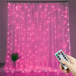 Valentine's Day Decor Pink Curtain Lights Garland USB Power Fairy Lights Festoon with Remote New Year Garland Led Lights