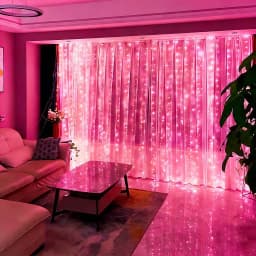 Valentine's Day Decor Pink Curtain Lights Garland USB Power Fairy Lights Festoon with Remote New Year Garland Led Lights