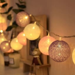 4CM Cotton Ball Light String Garland Fairy Lamp LED Holiday Wedding Party Home Bed Decoration Battery box Valentine's Day