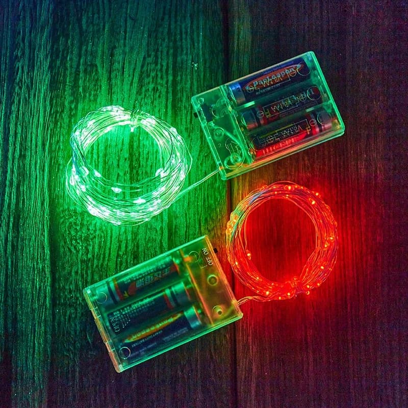 10M 100LEDs Festoon Silver Wire Light String Wedding Garland Lamp for Christmas Party Outdoor Garden Bedroom Decor Battery Power