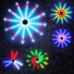 New 96LEDs Hanging Firework Lamps USB Fan Shape String Lights RGB Remote Christmas Garland Fairy Lights for Wedding Party Decor