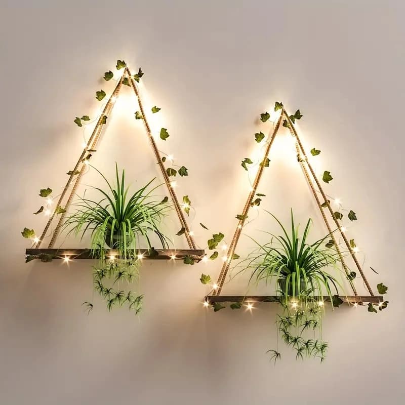 1PC Decorative Lvy String Lights Maple Leaf Garland,Garland Hanging Lights Fairy Night Lights Room Bedroom Wall Yard Decoration
