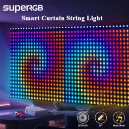 2PCS Smart Curtain Lights LED RGB String Lights with Music Sync APP Remote Control Fairy Lights for Bedroom Party Garden Decor