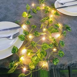 Christmas Battery Powered 2M-10M LED Ivy Fairy Lights Artificial Green Leaf String for Home Wedding Wreath Decor
