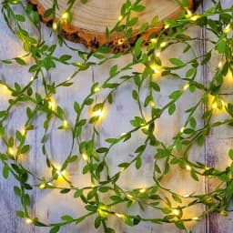 Christmas Battery Powered 2M-10M LED Ivy Fairy Lights Artificial Green Leaf String for Home Wedding Wreath Decor