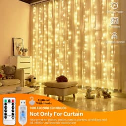 LED Curtain Lights Warm Fairy String Lights Festival USB Lighting Rainbow Window Lamp Home Bedroom Wedding Christmas Decoration