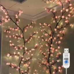 LED Branch Lights Rattan Lights Cherry Blossom Atmosphere Indoor and Outdoor Decorative Styling Lights Bendable Atmosphere Light