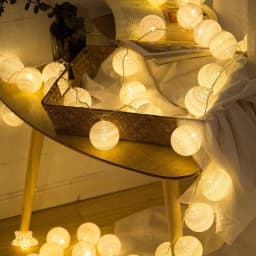 Battery Powered 4cm Cotton Ball Lighting String Wedding Party Birthday Proposal Home Staircase Room Decoration Accessories
