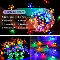 20/50/100/200LED FlowerSolar Garden Light Outdoor String Lights Waterproof Fairy Simulation Floral Garlands Christmas Decoration