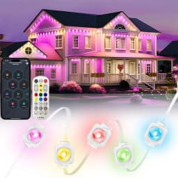 150FT LED Eave Lights Smart Permanent Outdoor Lights with App/Remote Control DIY Scene Waterproof for Christmas House Roof Decor