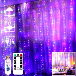 300LED Curtain Fairy Lights 8 Modes Indoor Twinkle String Lights with Remote Bedroom Window Wedding Party Wall Decor Christmas