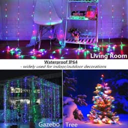 300LED Curtain Fairy Lights 8 Modes Indoor Twinkle String Lights with Remote Bedroom Window Wedding Party Wall Decor Christmas