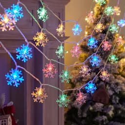 LED Lights String Snowflake Festoon Light USB Plug Christmas Tree Light Aesthetic Room Decoration Wedding Party New Year's Decor