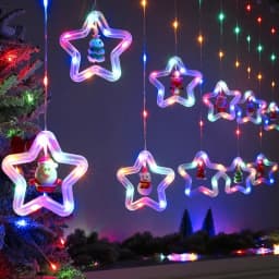 Christmas LED Strip Lights Room Garland LED Curtain Lamp USB Plug Christmas Decorations Lights for Bedroom Living Room Window