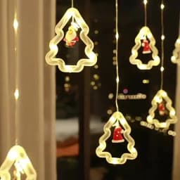 Christmas LED Strip Lights Room Garland LED Curtain Lamp USB Plug Christmas Decorations Lights for Bedroom Living Room Window