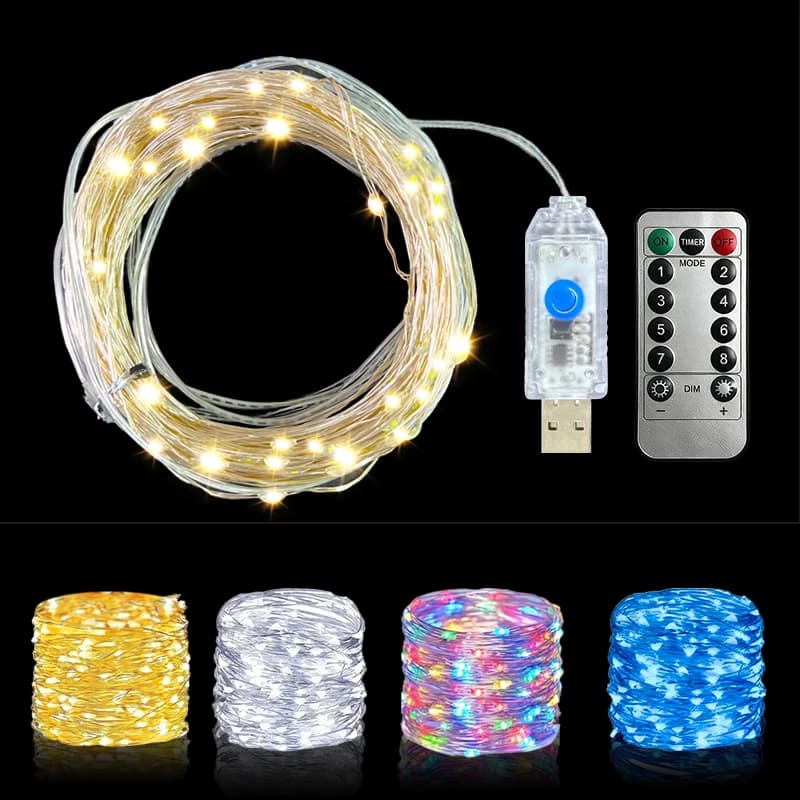 1Pack Fairy Light String Led Copper Wire String Light 5/10/20/30M Battery Powered For Bedroom Garden Party Wedding Decoration