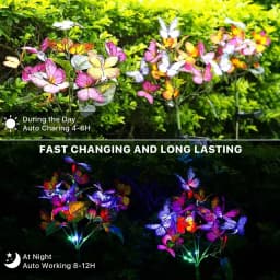 LED Fairy Lawn Lamp Simulation Colorful Butterfly Outdoor Solar Light Camping Garden Sunmmer Landscape Lighting Wedding Decor