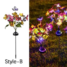 LED Fairy Lawn Lamp Simulation Colorful Butterfly Outdoor Solar Light Camping Garden Sunmmer Landscape Lighting Wedding Decor