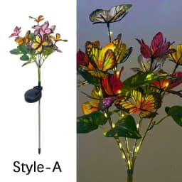 LED Fairy Lawn Lamp Simulation Colorful Butterfly Outdoor Solar Light Camping Garden Sunmmer Landscape Lighting Wedding Decor