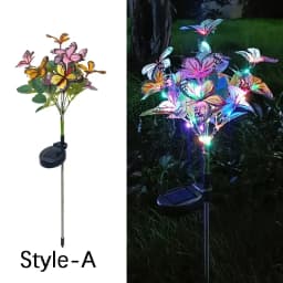 LED Fairy Lawn Lamp Simulation Colorful Butterfly Outdoor Solar Light Camping Garden Sunmmer Landscape Lighting Wedding Decor