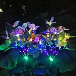 LED Fairy Lawn Lamp Simulation Colorful Butterfly Outdoor Solar Light Camping Garden Sunmmer Landscape Lighting Wedding Decor