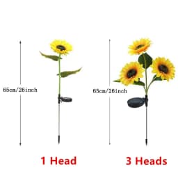 Sunflower Solar Lights Outdoor with 3LED/1LED Sunflower Yellow Flower Lights for Home Yard Villa Lawn Garden Pathway Decoration