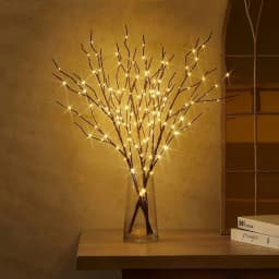 Christmas 50LED White Birch Branch Lights Battery Operated Fairy Twig Lamp for Xmas Wedding Home Party Table Decoration