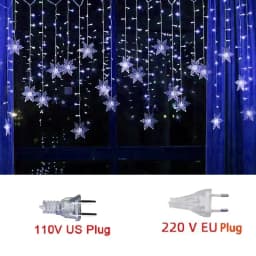 Christmas Led Snowflake Icicle Lights Outdoor Garden Garland Fairy String Lights Home Party Decorations 2026 New Year