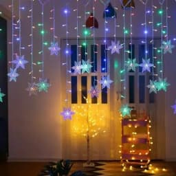 Christmas Led Snowflake Icicle Lights Outdoor Garden Garland Fairy String Lights Home Party Decorations 2026 New Year