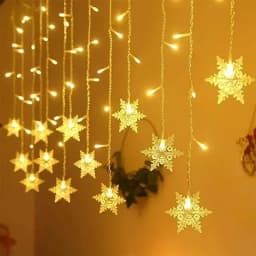 Christmas Led Snowflake Icicle Lights Outdoor Garden Garland Fairy String Lights Home Party Decorations 2026 New Year