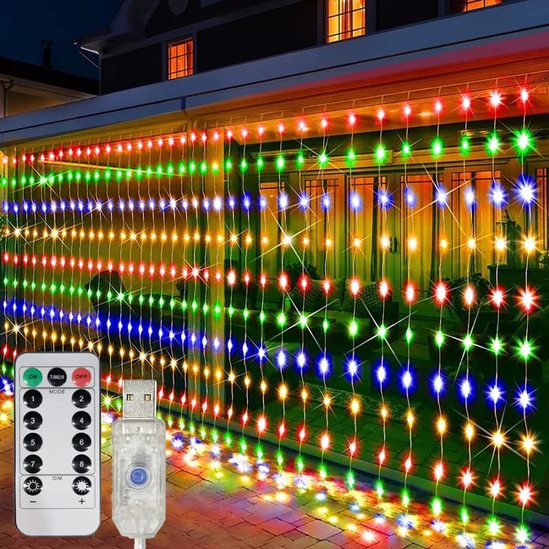 Christmas Decor Led Curtain Garland on The Window USB Power Fairy Lights Festoon with Remote New Year 2026 Garland Led Lights