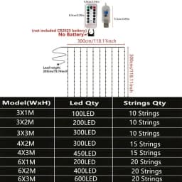 Christmas Decor Led Curtain Garland on The Window USB Power Fairy Lights Festoon with Remote New Year 2026 Garland Led Lights