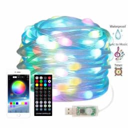 2024 New Year Smart Garland Remote String Lights Outdoor 20M 200LEDs RGB BT Fairy Lights for Garden Wedding Christmas Decoration
