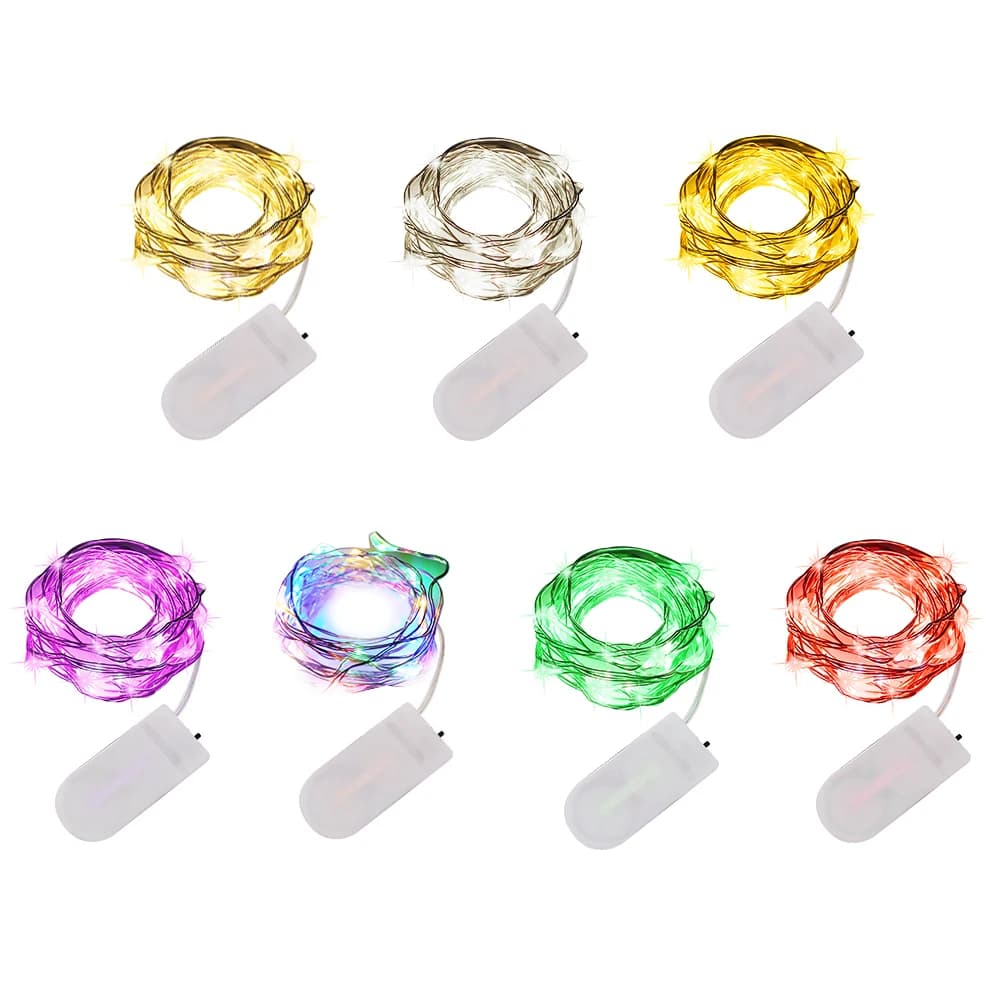 1m 2m 4m LED String Light Waterproof Led Copper Wire Fairy Lights Battery Powered DIY Wedding Party Christmas Decoration Garland