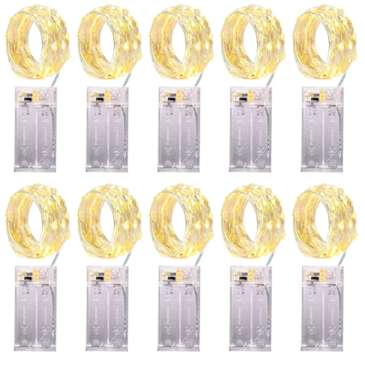 10pcs 2/3Meter Copper Wire LED String Fairy lights Holiday lighting Fairy Garland For Christmas Tree Party Decoration navidad