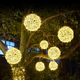 New Year LED Rattan Ball Christmas Tree String Lights Outdoor 20/30CM Garden Decoration Wedding Party Patio Hanging Fairy Lights