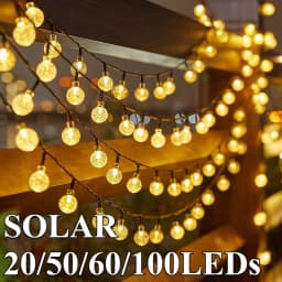 20-100LED Crystal Ball LED Solar Outdoor Light String Fairy Light Christmas Wreath Garden Terrace Party Outdoor Decoration