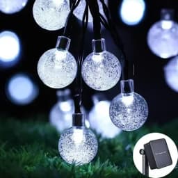 20-100LED Crystal Ball LED Solar Outdoor Light String Fairy Light Christmas Wreath Garden Terrace Party Outdoor Decoration