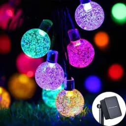 20-100LED Crystal Ball LED Solar Outdoor Light String Fairy Light Christmas Wreath Garden Terrace Party Outdoor Decoration