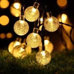20-100LED Crystal Ball LED Solar Outdoor Light String Fairy Light Christmas Wreath Garden Terrace Party Outdoor Decoration