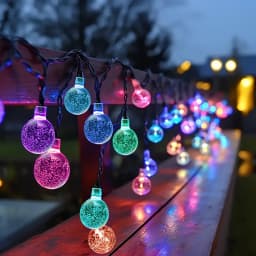 20-100LED Crystal Ball LED Solar Outdoor Light String Fairy Light Christmas Wreath Garden Terrace Party Outdoor Decoration