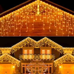 Christmas Outdoor Lights 20m Street Garland Winter Led Icicle Curtain Lights for House New Year and Christmas Decoration 2024