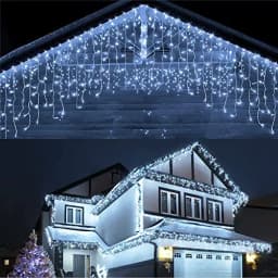 Christmas Outdoor Lights 20m Street Garland Winter Led Icicle Curtain Lights for House New Year and Christmas Decoration 2024