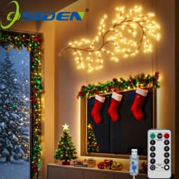 USB Powered Willow Vine Lights 72/96 LED Bendable Branch Lights Indoor Decorative Lighting for Christmas Halloween Easter