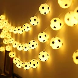 1pc 10/20LED Soccer Ball String Lights Football Fairy Lamp Battery Operated Perfect For Bedroom Home Wedding Party Garden Decor