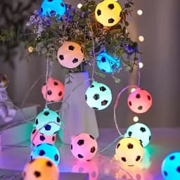 1pc 10/20LED Soccer Ball String Lights Football Fairy Lamp Battery Operated Perfect For Bedroom Home Wedding Party Garden Decor