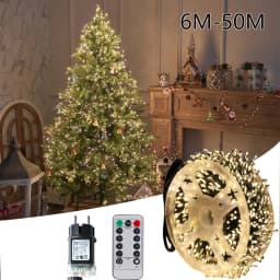 LED String Fairy Cluster Lights 6M-50M Green Wire Christmas Tree Lights Outdoor Garland New Year Street Home Party Wedding Decor