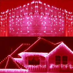 Christmas Decorations For Home Outdoor LED Curtain Icicle String Light Street Garland On The House Winter 220V Droop 0.3-0.4m